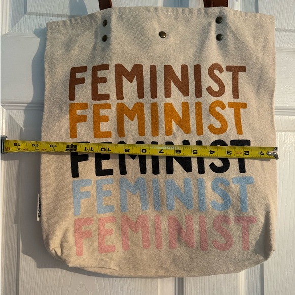 Feminist Idlewild Co Shoulder Tote Bag with Pocket and Snap Closure NEW NWT - Picture 6 of 9